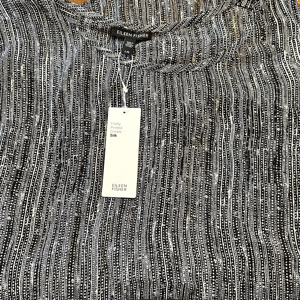 Eileen Fisher Black and White Striped Top
